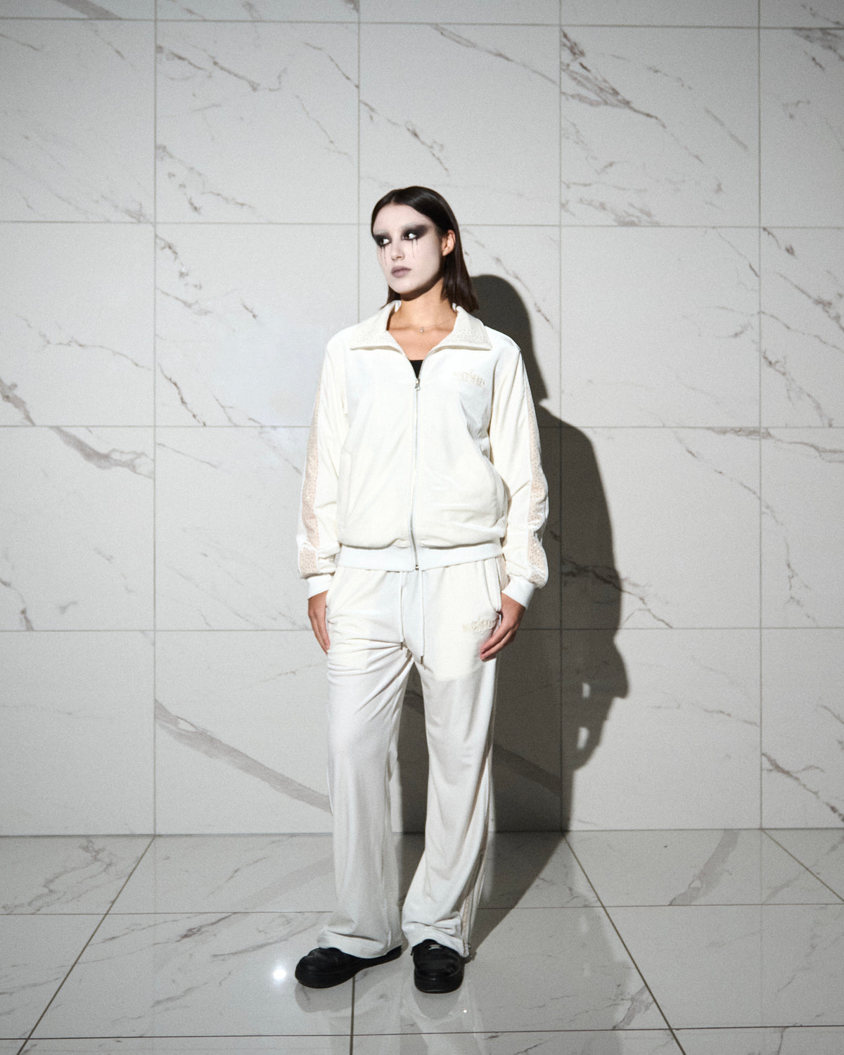 Velour Pants White