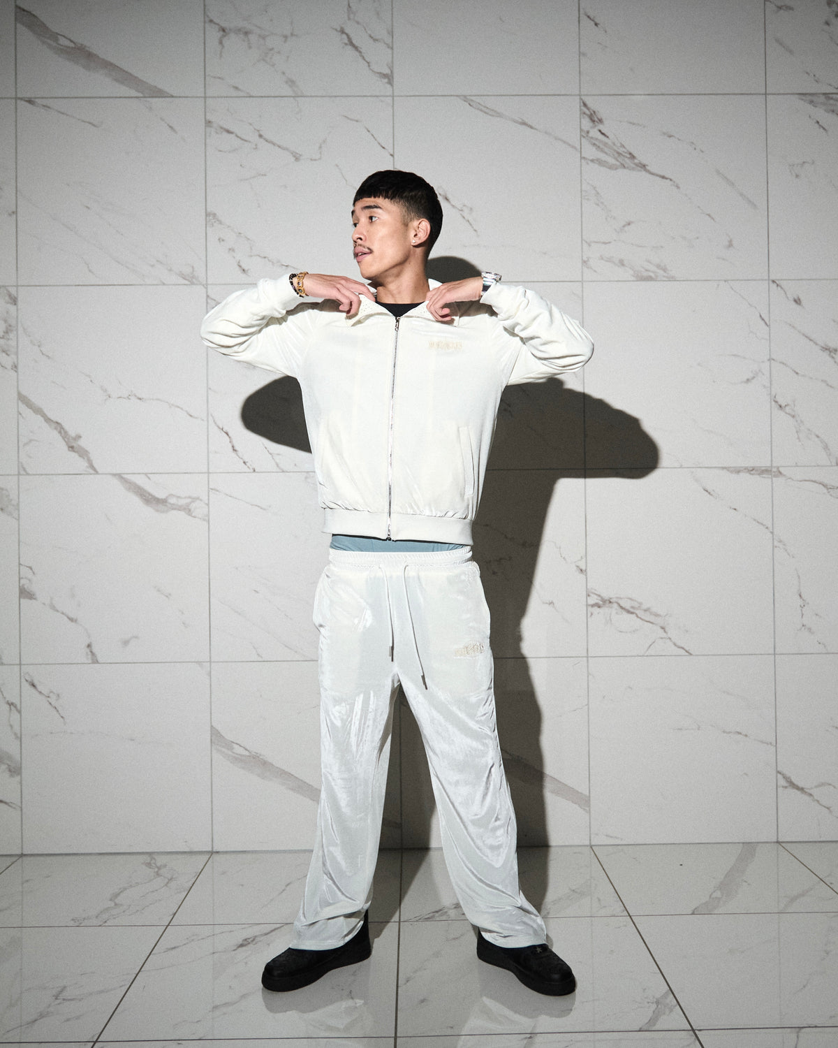 Velour Pants White