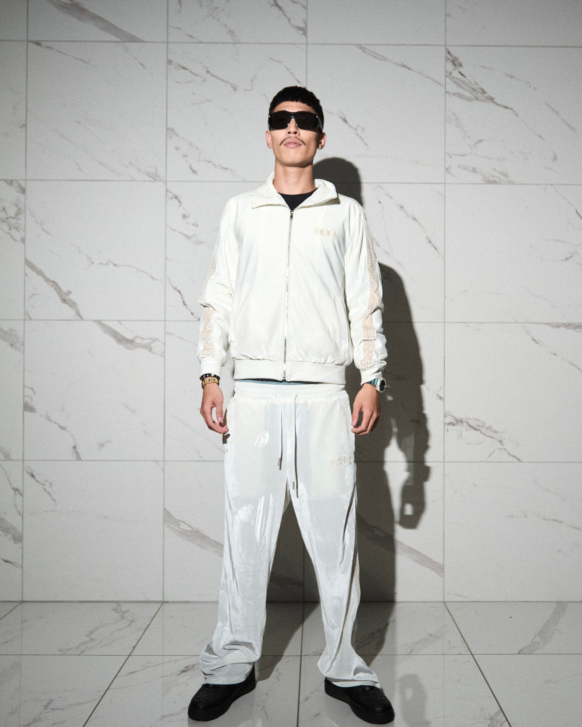 Velour Pants White